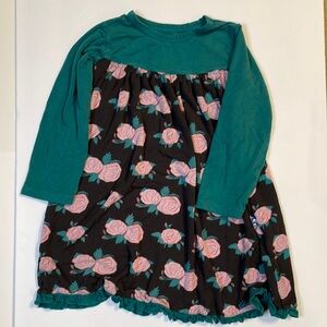 KicKee Pants London Long Sleeve Swing Dress in English Rose Garden 4T